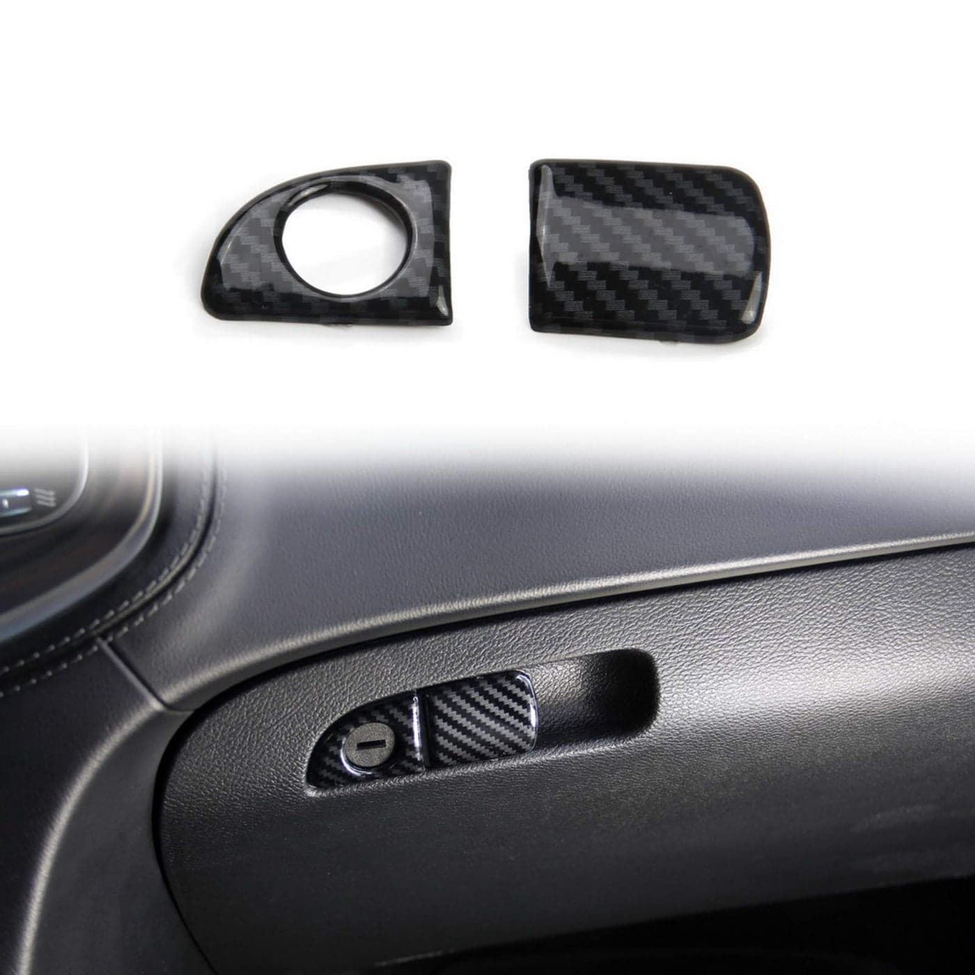 crosselec Carbon Fiber Glove Box Handle Switch Cover Trim for Dodge Charger 2011