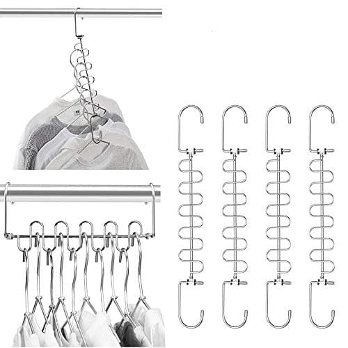 Meetu Closet Organizer 95 Inch Cloth Hanger Magic Space Saving Hangers for Wardrobe Organization Pack of 6