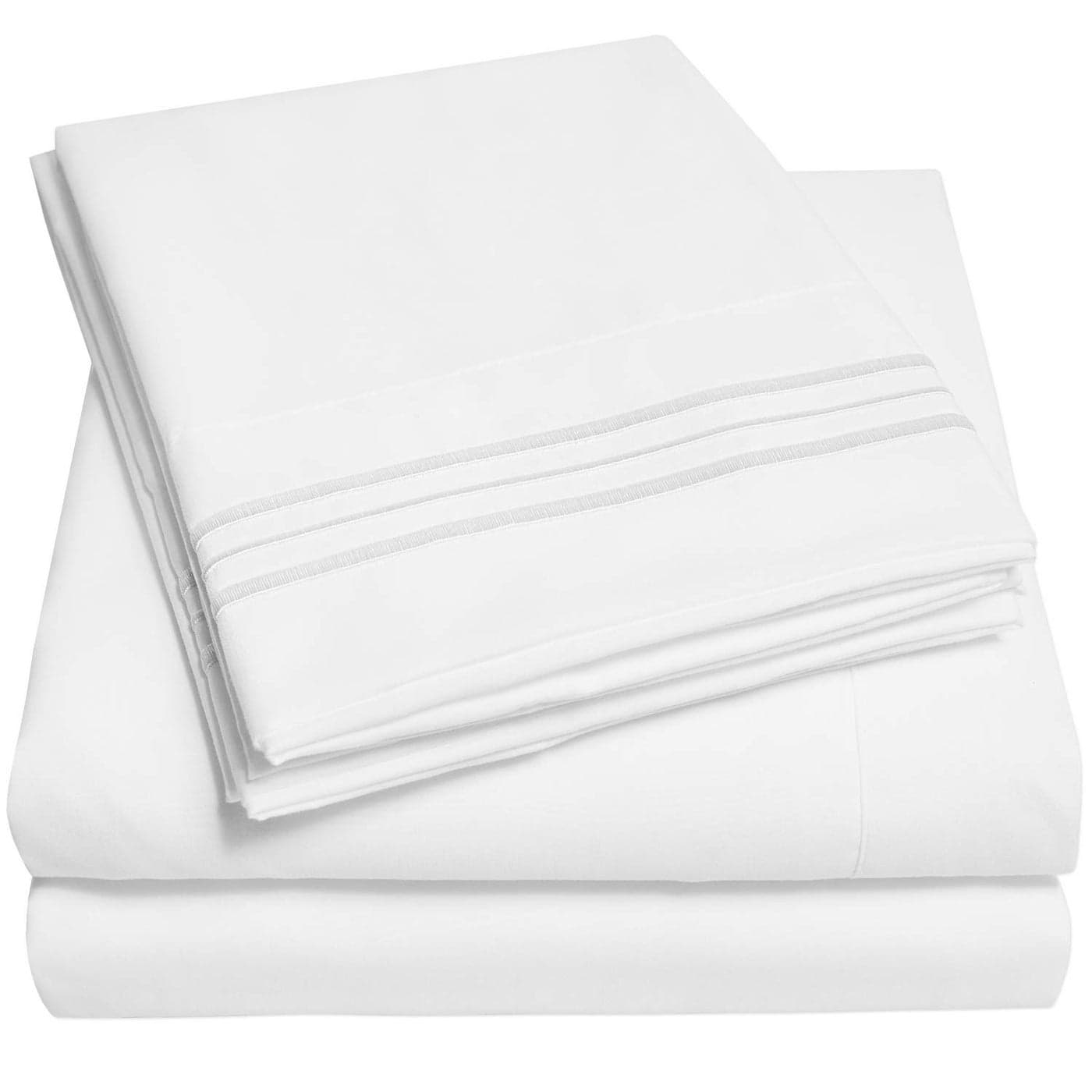 1500 Supreme Collection Extra Deep Pocket Sheets Set Luxury Soft Bed Sheets Wrinkle Free Bedding Over 40 Colors 21 inch Extra Deep Pocket Extra Deep Cal King White