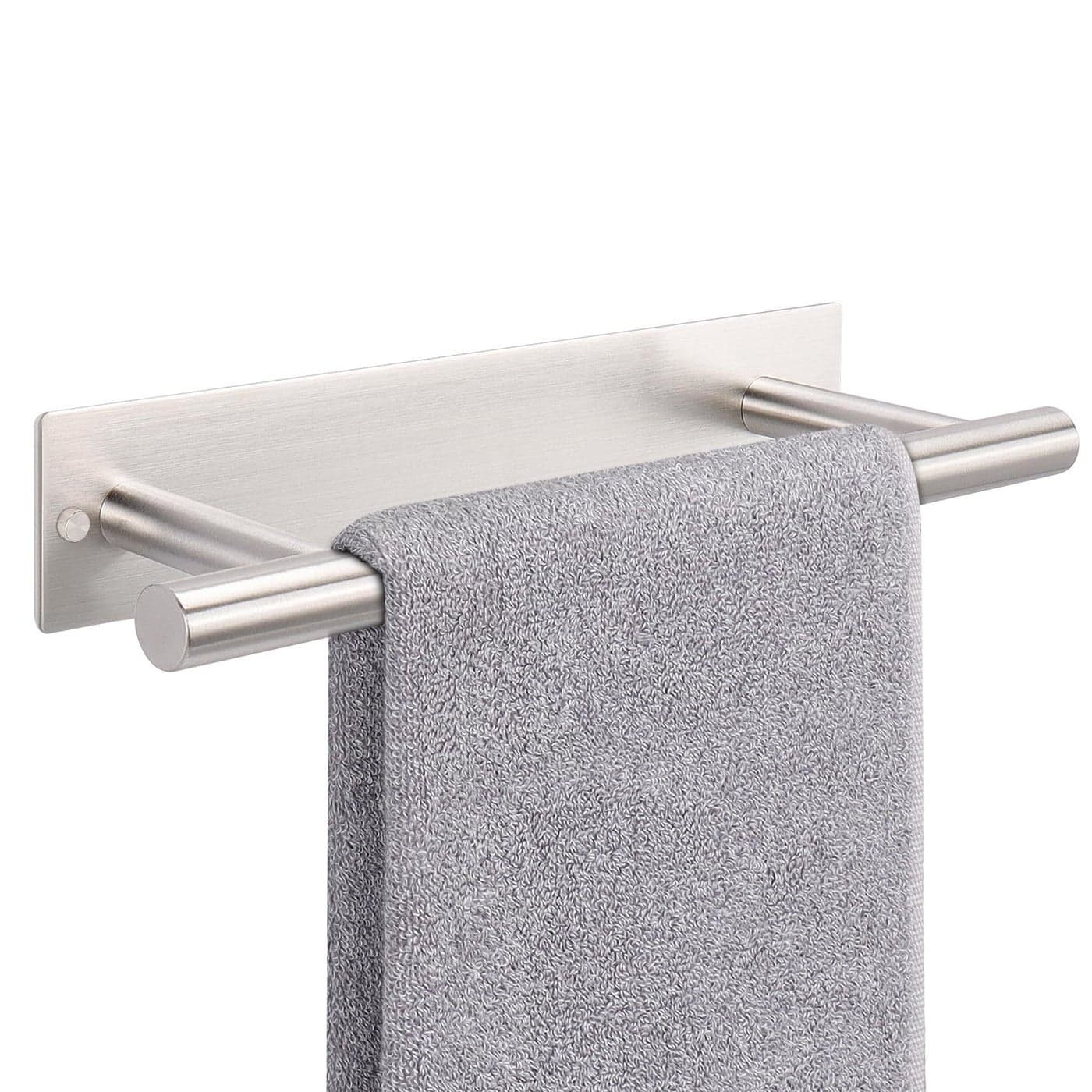 NearMoon Self Adhesive Hand Towel HolderTowel Ring Stainless Steel Hand Towel Bar Rustproof Stick on WallTowel Rack for BathroomKitchen Sticky and Wall Mounted 1 Brushed Nickel