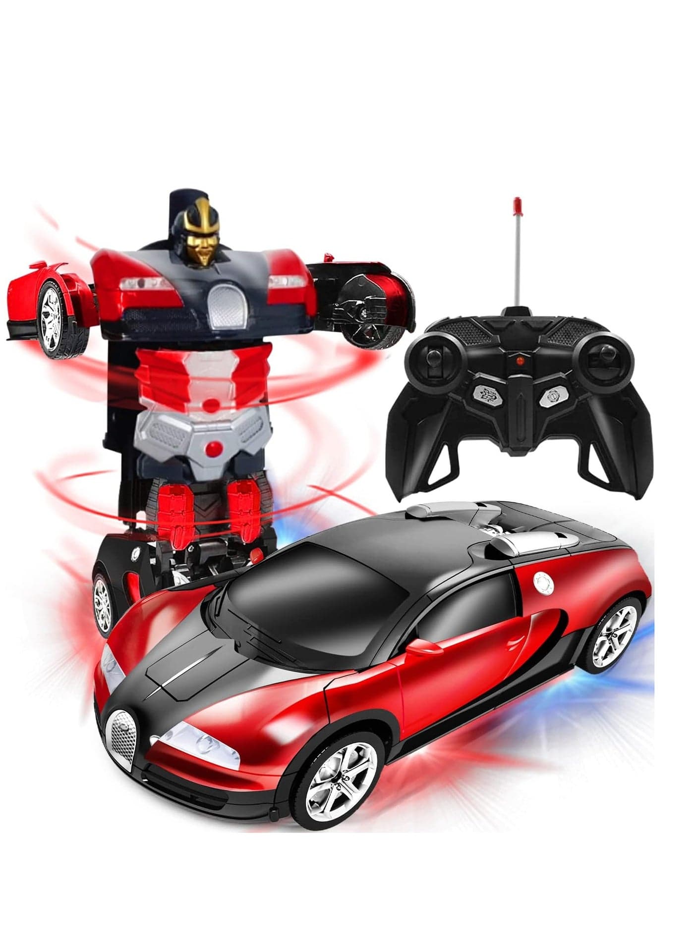 Children's Remote Control Car Robot Transformation Toy Boy Girl Toy Gift Robot Intelligent Car (Red)