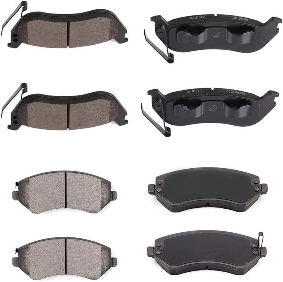 ECCPP D856-7732 D981-7863 Front Ceramic & Rear Semi Metallic Disc Brake Pad Set for Jeep Liberty 2003-2007
