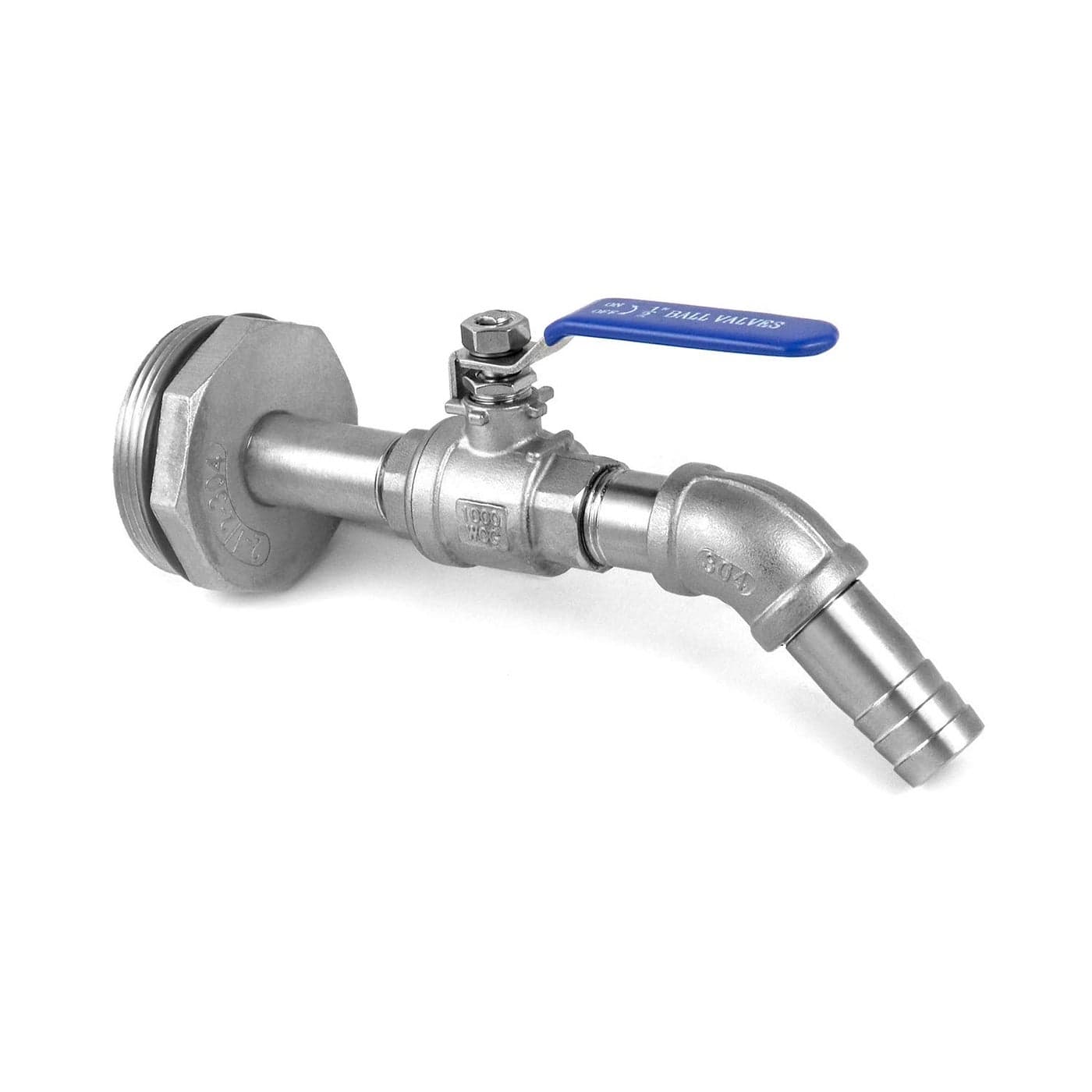 QWORK Drum Faucet for 55 Gallon SteelPlastic Drum 2 Stainless Steel Barrel Faucet with 90 Degree 34 Outlet and EPDM Gasket No Leaking for Water Diesel Gasoline Other Liquids