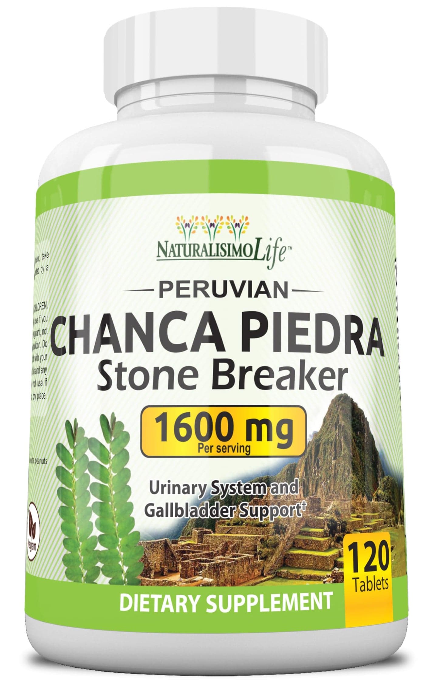 Chanca Piedra 1600 mg 120 Tablets Kidney Stone Crusher Gallbladder Support Peruvian Chanca Piedra