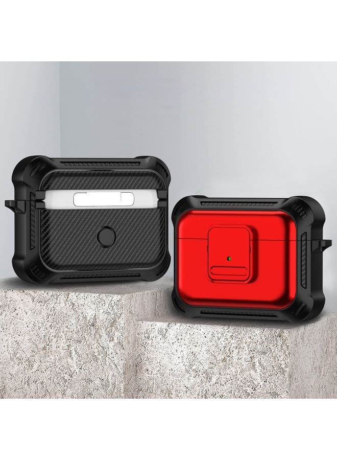 Case Cover For AirPods Pro 2 TPU + PC Shockproof Earphone Protective Case with Switch Red