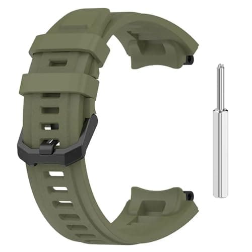 T TECLUSIVE Silicone Strap Band Compatible with Amazfit T Rex 2 | Adjustable Silicone Rubber Band with Installation Tool for Trex 2 - Updated Tool (Green)