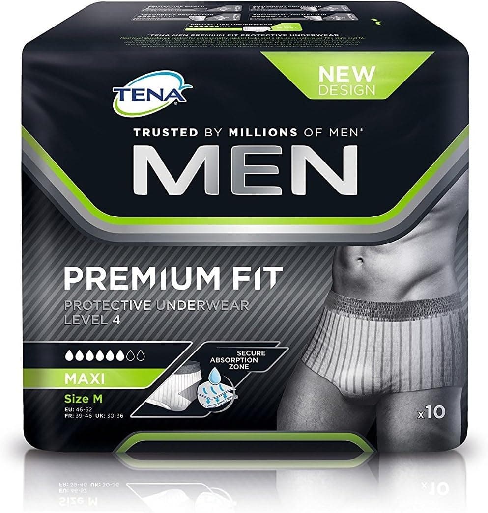 Tena Men Premium Fit Protective Underwear Level 4 SM 3 Packs of 10