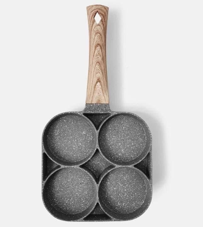 Apurk Egg Frying PAN Nonstick Pancake Pans 4Cups cookware Pancake Omelette PanIdli Non stic plat Harmless with Handle for Electric Stove for Kitchen for Induction CookerPack of 1