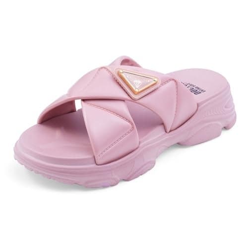 DOCTOR EXTRA SOFT Women's Fashionable Buckle Sliders/Slippers with Cushion FootBed for Adult | Comfortable & Light Weight| Stylish & Anti-Skid| Waterproof & Everyday Flip Flops for Ladies Girls D-521