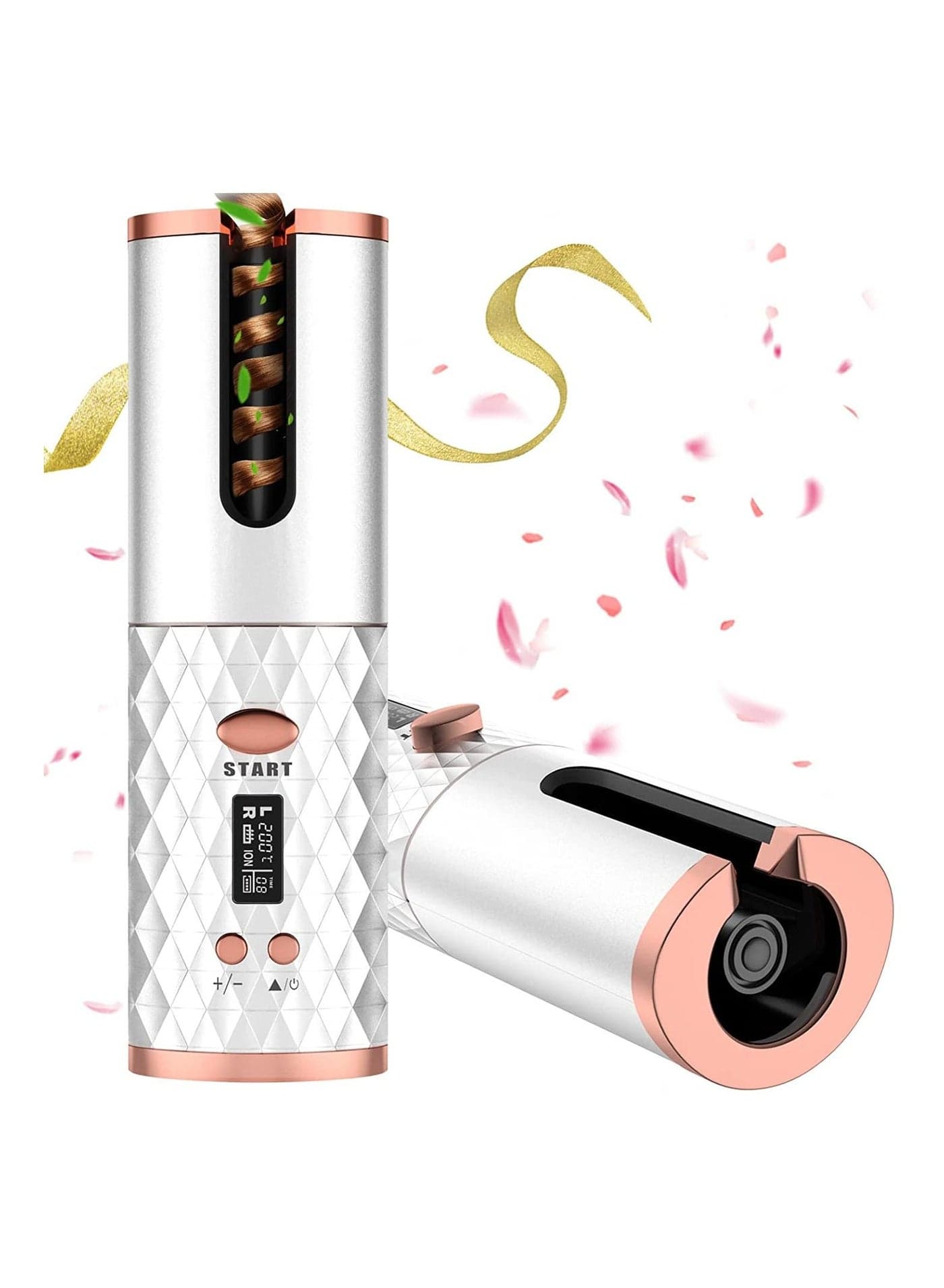 Automatic Curling Iron, Cordless Auto Hair Curler with 6 Temps & Timers, Portable Rechargeable Ceramic Barrel Wave Hair Curling Iron, Fast Heating Curling Wand Styling Tools