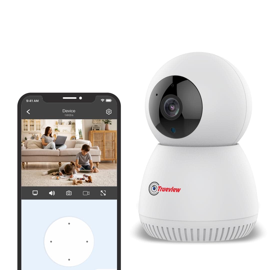 Trueview 2MP Smart CCTV Wifi Home Security Camera with Pan Tilt 360 View 2 Way Talk Cloud Monitor Motion Detect Supports SD Card Up to 256 GB Night Vision Alexa 2mpRobot