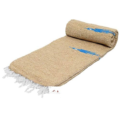 Tan/Khaki Thunderbird Thick Yoga Blanket or Throw - Made for Yoga!