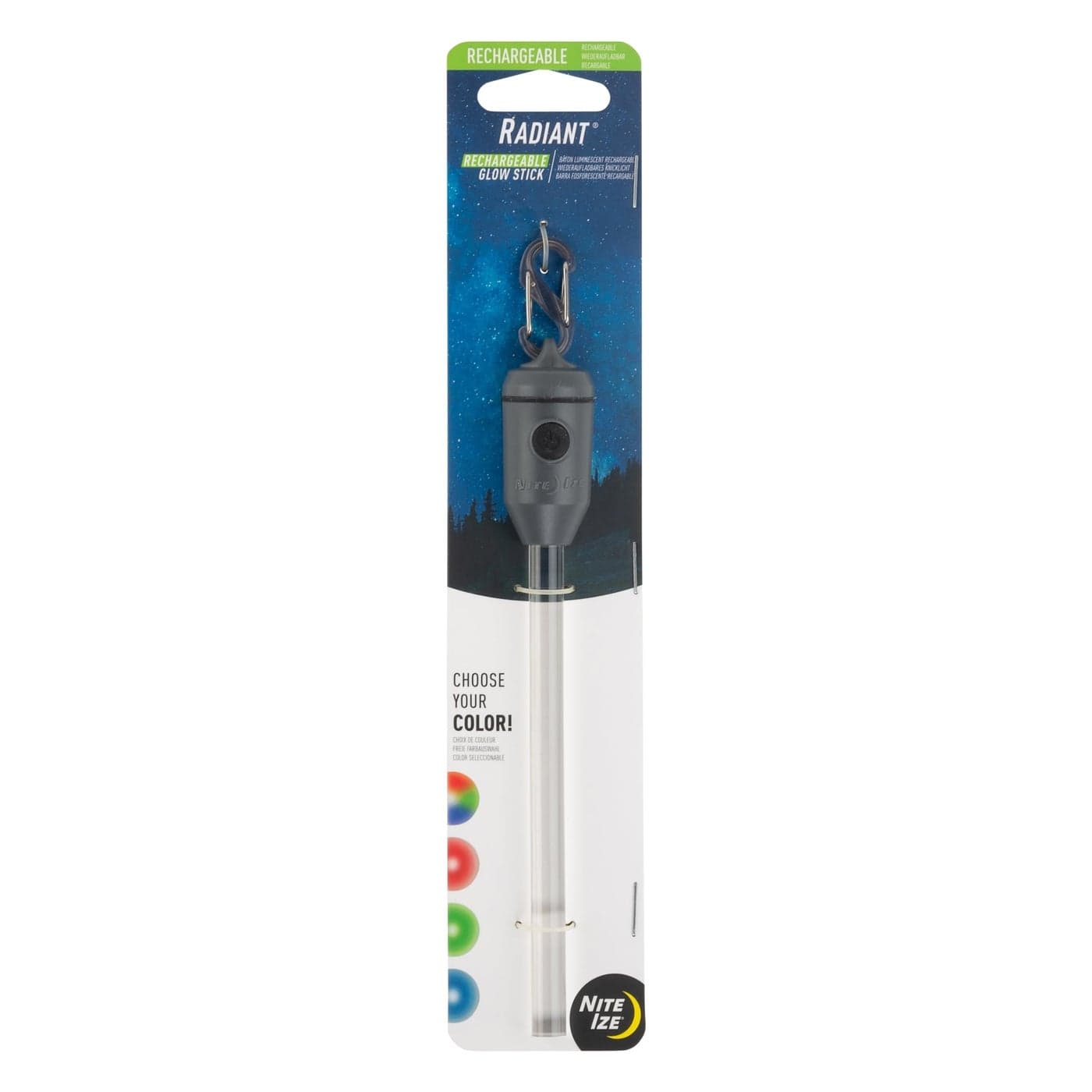 Nite Ize Radiant Rechargeable LED Glow Stick - Reusable & Rechargeable Glow Stick - Waterproof, Color-Changing Light - Disc-O Select