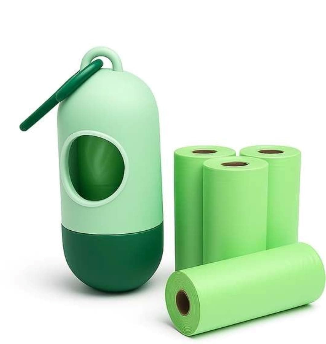 Mummamia Tie & Toss Diaper Disposal Bag Dispenser with 2 Garbage bag Rolls (GREEN)