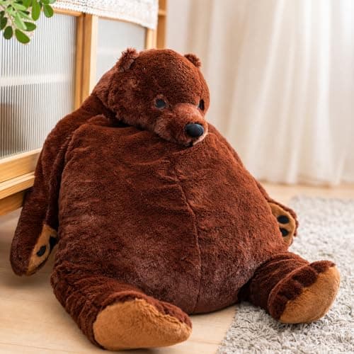 Sausudols Djungelskog Bear Giant Teddy Bear Huge Plush Stuffed Animals Big Bear Plush Toy Gift for Kids Family and Birthday Dark Brown 315 inch