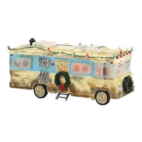 Department 56 Snow Village National Lampoon's Christmas Vacation Cousin Eddie's RV Lit Figurine, 7.87 Inch, Multicolor