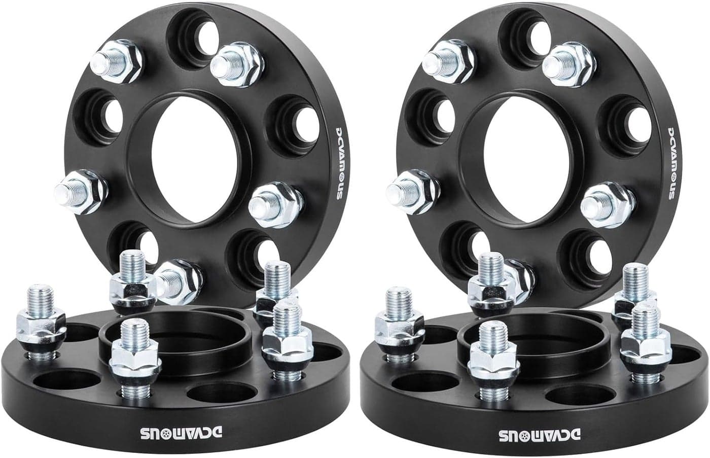 DCVAMOUS 4PC Black 5x4.5 Hubcentric Wheel Spacers 20mm with 12x1.5 Studs for Honda