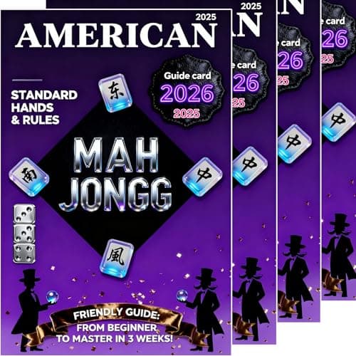 Mah Jongg 2026 2025 Reference Manual Pack of 4 Friendly Guide for Beginner with Large Print Standard Hands Play Rules Winning Hands Game Flow Special Tiles Usage for Veterans