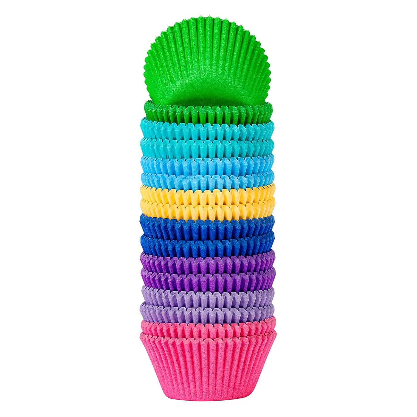 Xlloest Standard Cupcake Liners Muffin Wrappers Rainbow Bright Baking Cups Paper 400 Pack