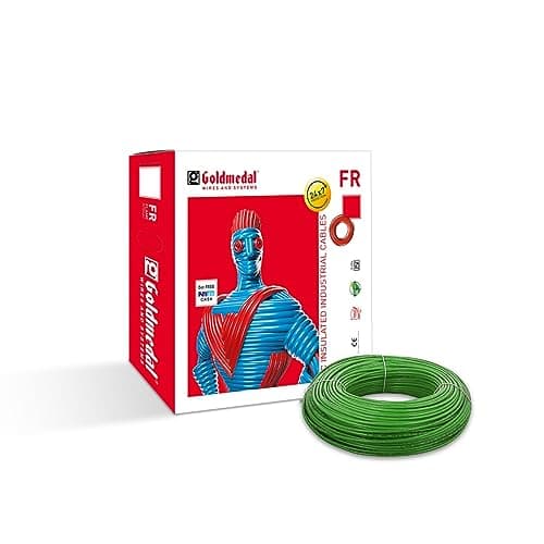 Goldmedal 2.5 Sq mm Flame Retardant Electric Wire | 90 Meter PVC Insulated Single Core Copper Wire | Flexible Electrical Cable for Home, Domestic & Industrial Use | (Green)
