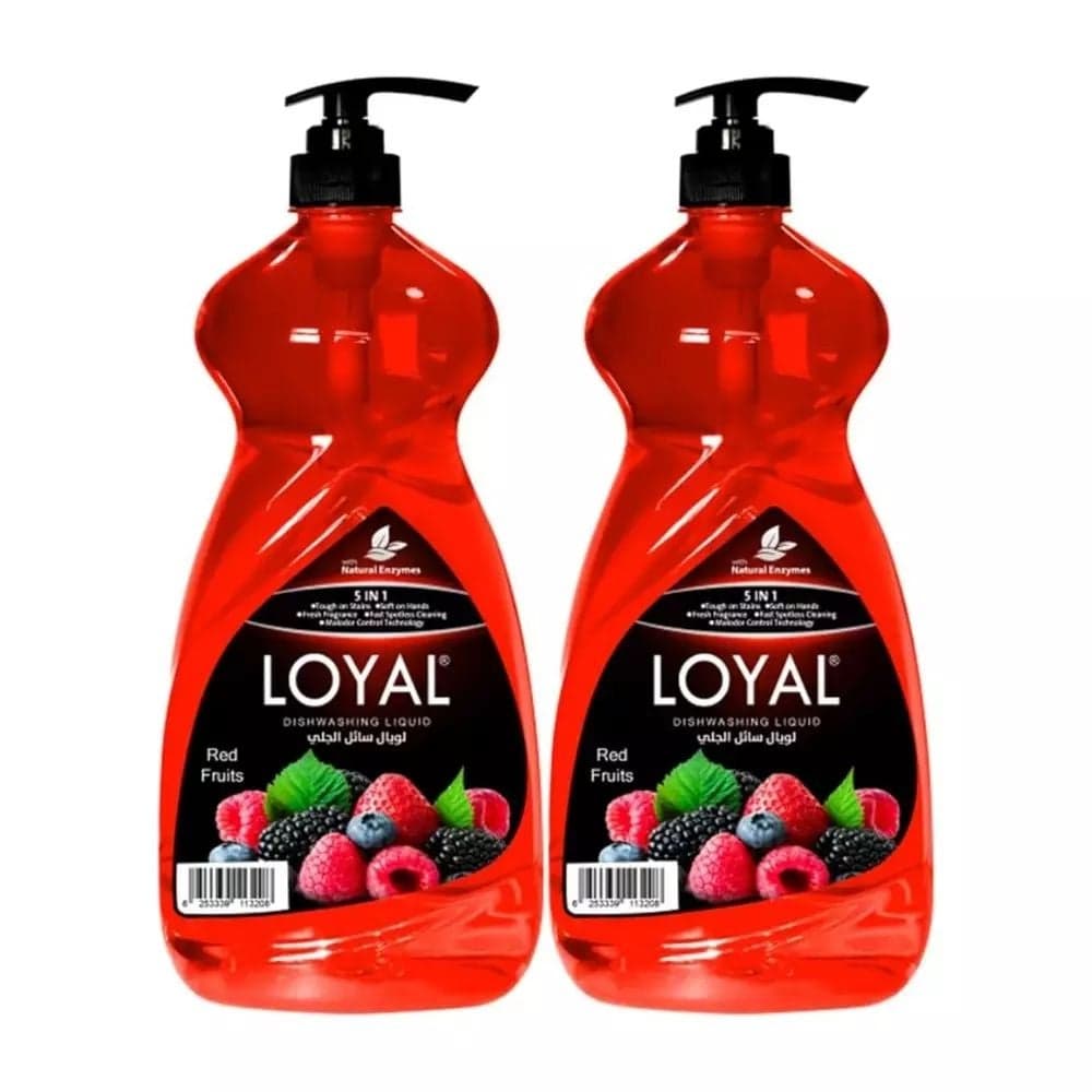 Loyal 5 in 1 Dishwashing Liquid with Red Fruits fragrance- 2X1.5Ltrs