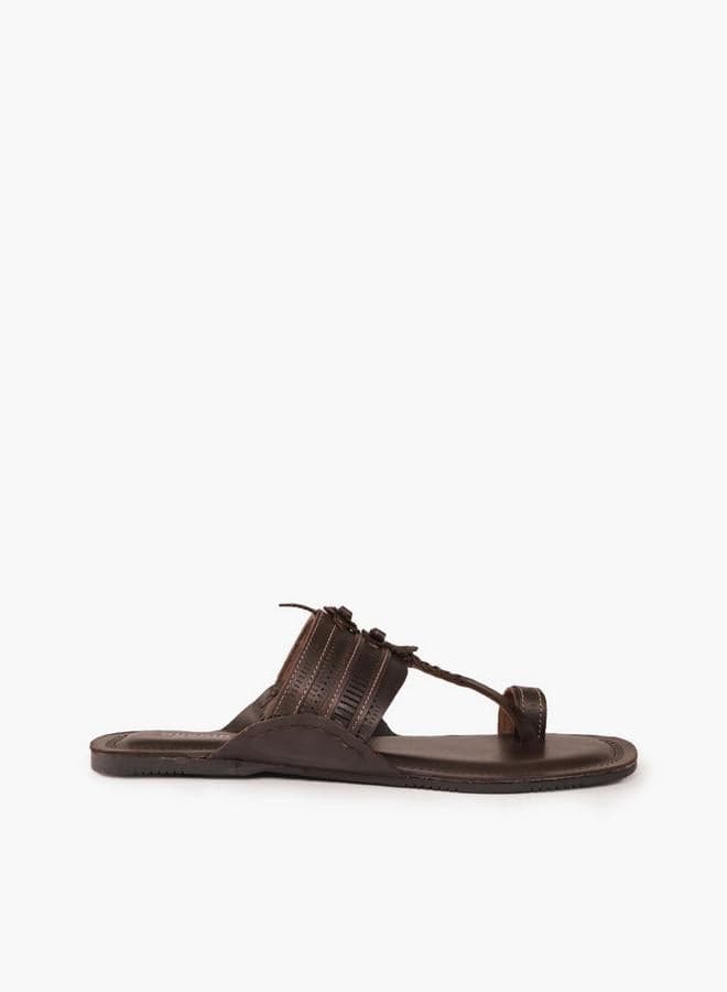 Men Perforated Strap Leather Comfort Sandals