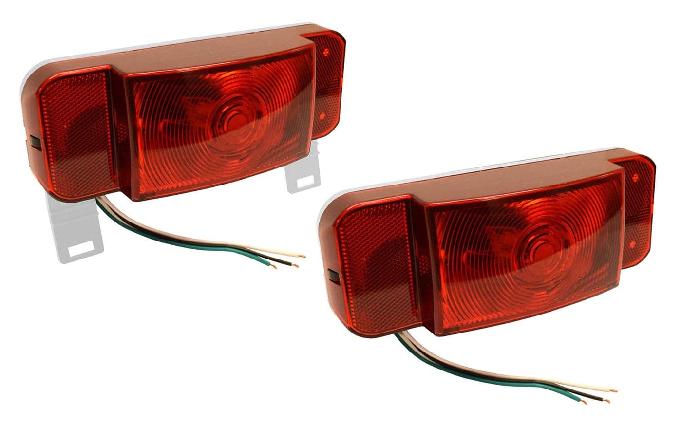 Optronics One LED Low Profile Combination RV Tail Lights RVSTLW6061KIT Pair White Base