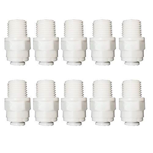 Malida Male Push To Connect Tube Fitting,water purifiers Quick Connector Drinks Dispense and water filtration system fittings (1/4 NPT Male x 1/4 OD Tube)