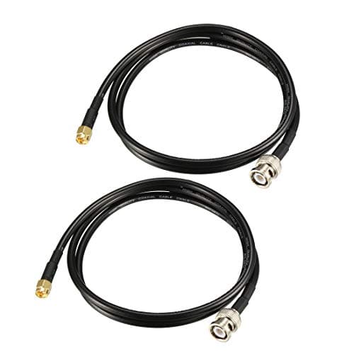 uxcell RG58 Coaxial Cable with BNC Male to SMA Male Connectors 50 Ohm 3 ft 2pcs