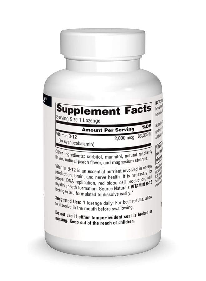 Vitamin B-12, 2000 mcg Supports Energy Production - 100 Lozenges