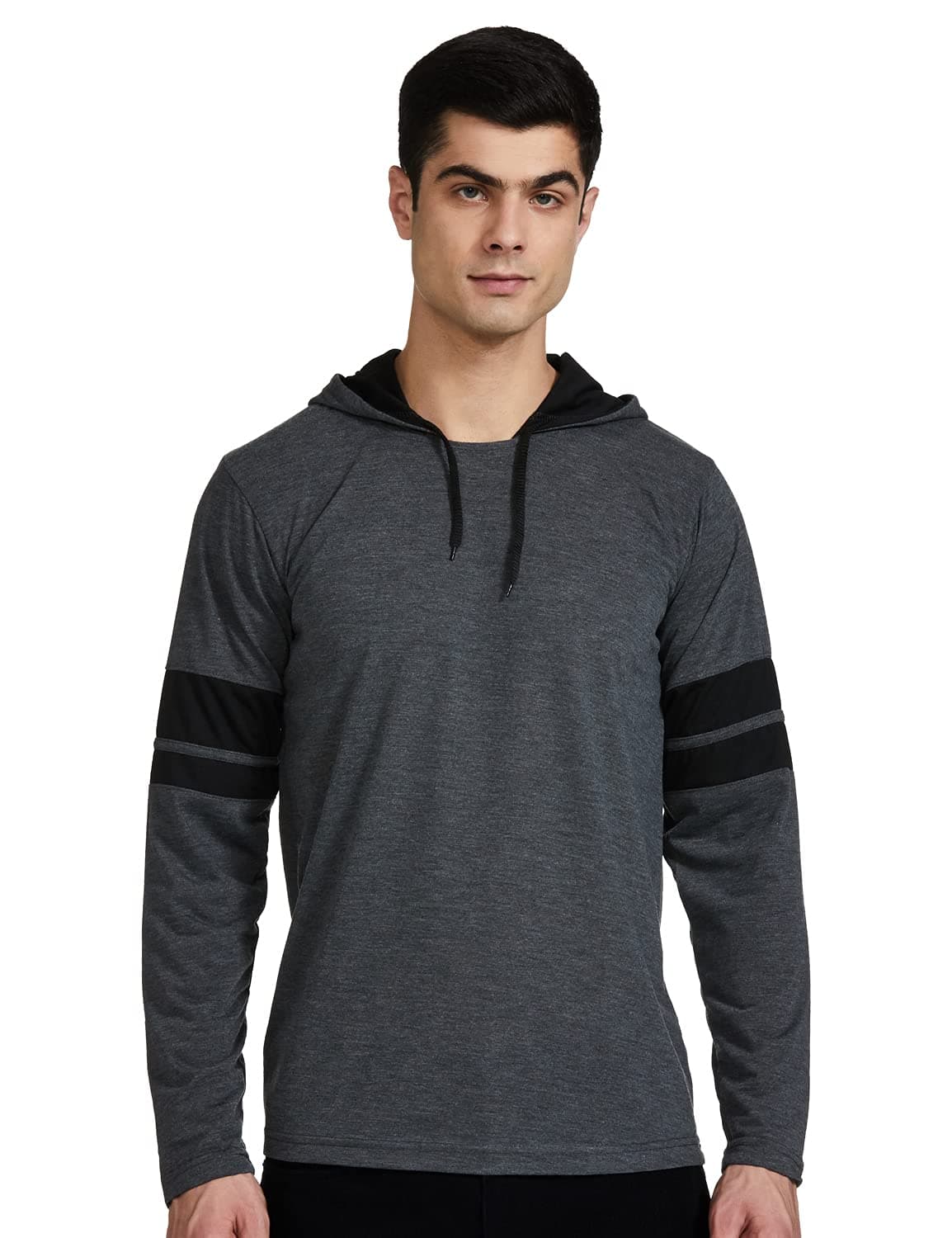 JONNEY Men's Cotton Blended Regular Fit Hood T-Shirt (Multi-Coloured, Large)