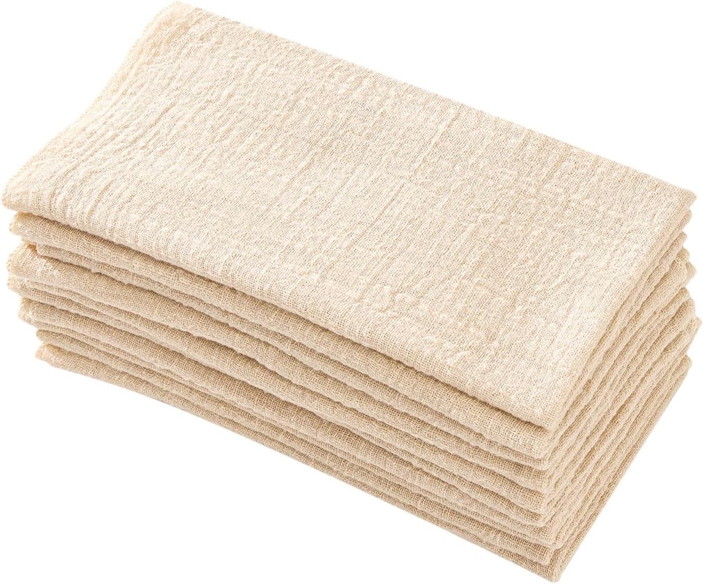 Dinner Cloth Napkins 10 PackGauze Napkins 100 Natural Soft CottonWashable Napkins Great for Weddings DecorativeDinner PartiesFamily Everyday Use40 40cm 16 16 inchesBeige
