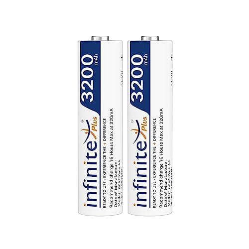ENVIE® (AA3200RTU2PL) Infinite Plus AA High Capacity 3200mAh Ni-MH Rechargeable Battery, Low Self Discharge & Ready to Use (Pack of 2)