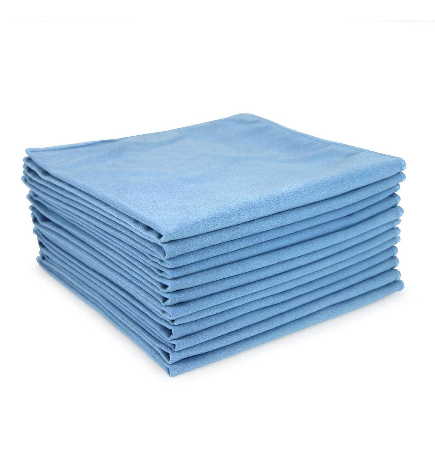 Arkwright Microfiber Suede Glass Cloths Pack of 12 Absorbent Dish Drying Cloth Cleaning Towel Set Perfect for Home Kitchen Gym Cars and Glass 16 x 16 in Blue