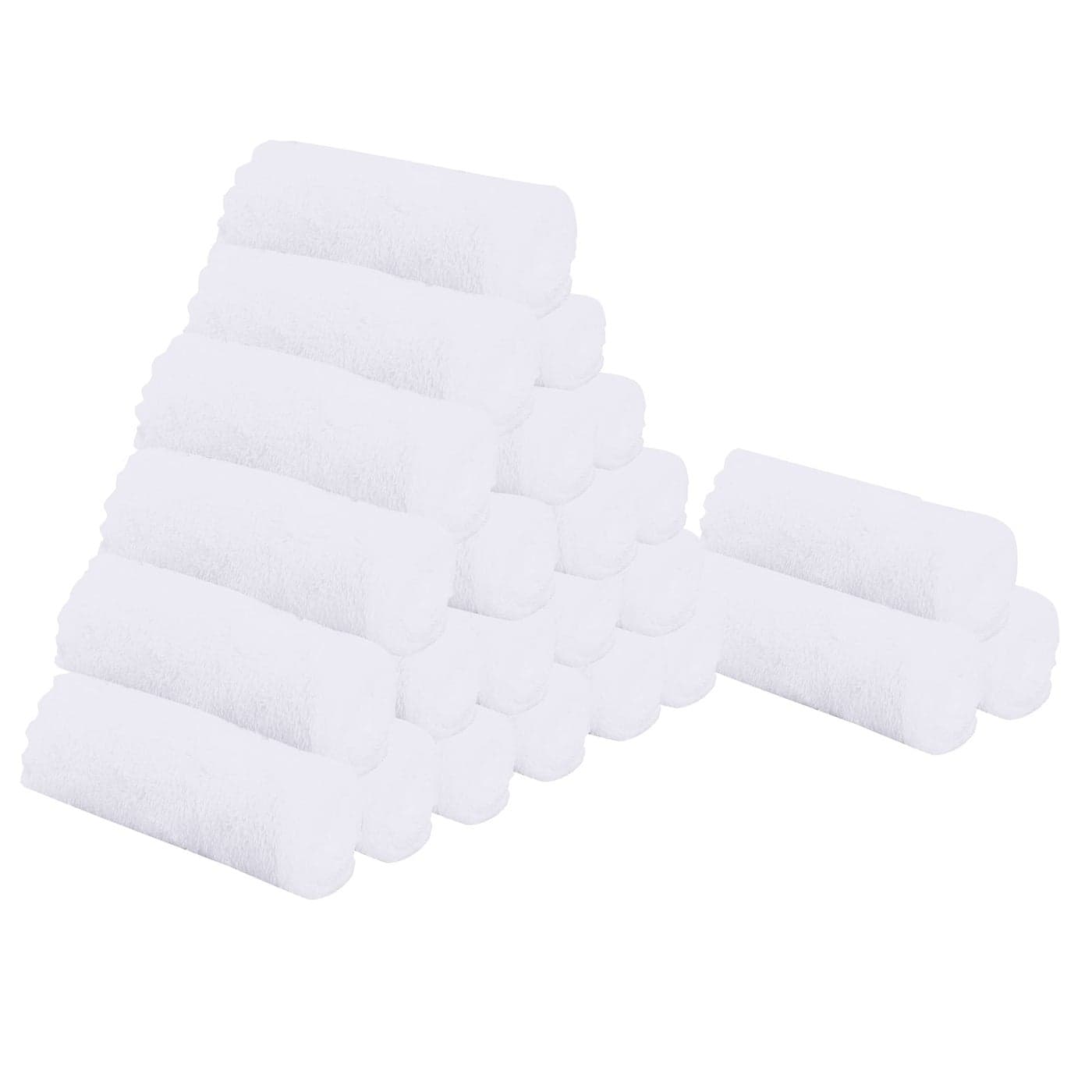 Sunny zzzZZ 24 Pack Kitchen Dishcloths Does Not Shed Fluff Reusable Dish Towels Dish Cloths Super Absorbent Coral Fleece Cleaning Cloths Nonstick Oil Washable Fast Drying 10 x 10 Inch White