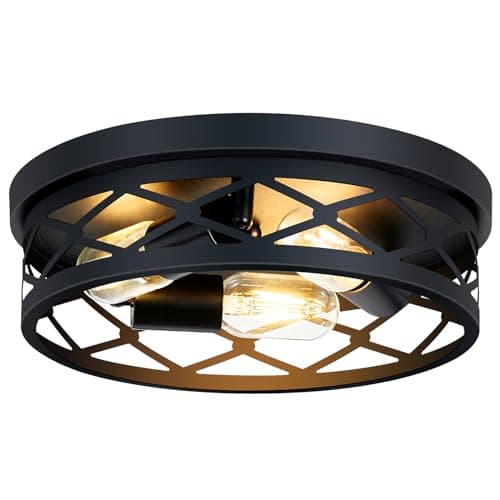 XPEHK 3-Light Farmhouse Flush Mount Ceiling Light,13 inch Hallway Lighting Fixtures Ceiling,Light Fixtures Ceiling Mount for Kitchen Entryway,Hall(1 Pack)