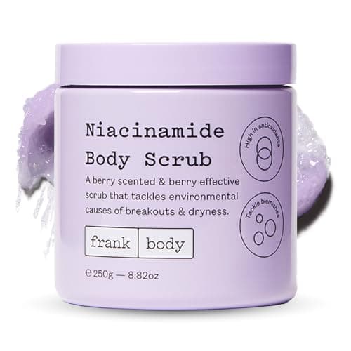 frank body Niacinamide Body Scrub Fights Breakouts Dryness Exfoliating Body Scrub Berry Extracts Green Tea Berry Scent Vegan Cruelty Free 250g 882 oz