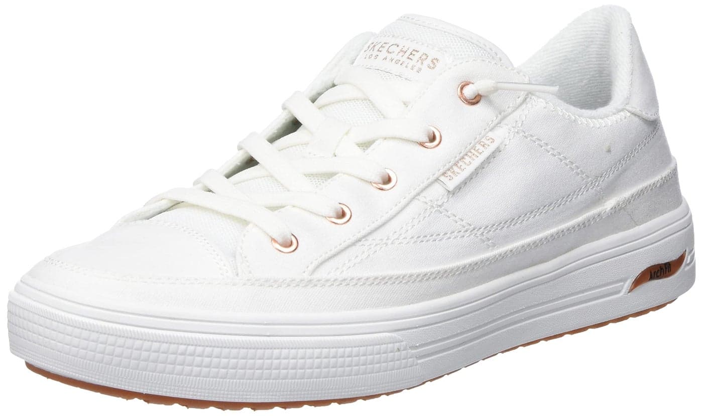 Skechers Women's Arch Fit Arcade-Meet Ya There Sneaker, White, 8