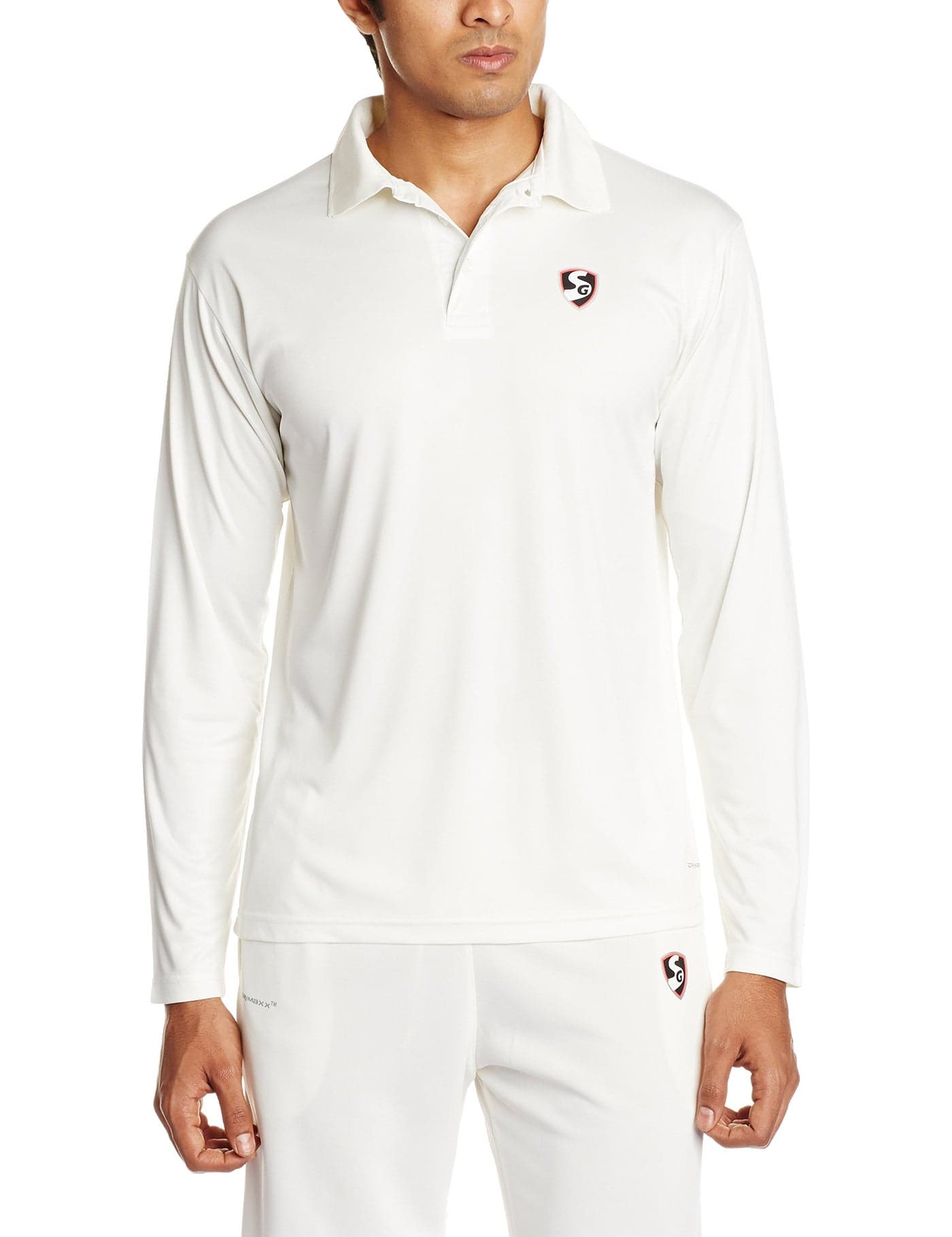 SG Club Full Sleeves Cricket Shirt, XXL (White)