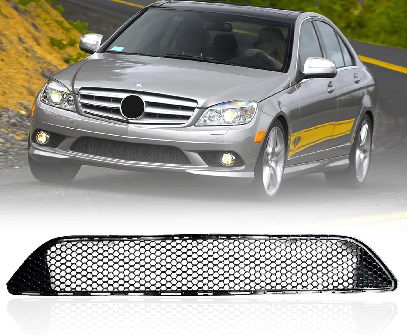 MATMACRO Front Bumper Grille for Mercedes Benz W204 C Class C230 C300 C350 AMG (2008-2011)