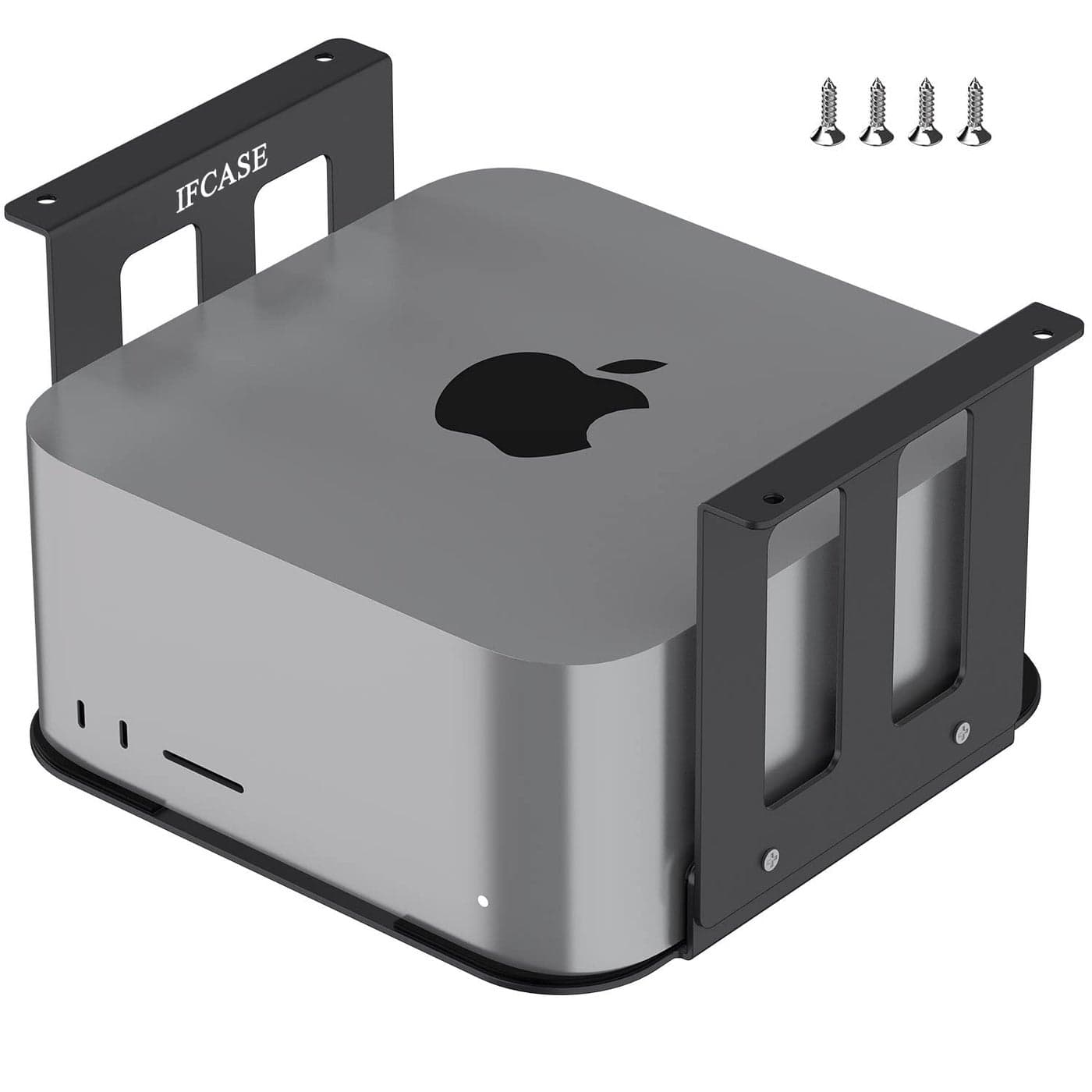 IFCASE Aluminum Under Desk Mount for Mac Studio M4 M3 M2 M1 Max Ultra with AntiScratch Pad Black