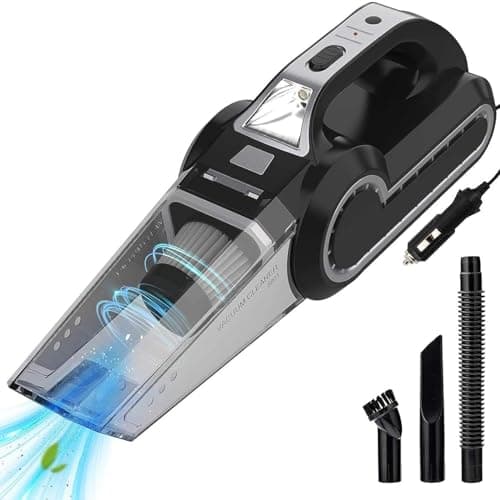 NOJTI Car Vacuum Cleaner - Portable and Corded High Power Vacuum Cleaner for Car Cleaning, Wet and Dry Car Vacuum Cleaner, DC 12V, 120W 5.5 KPA Multipurpose Wet and Dry Cleaner (LY-8801)