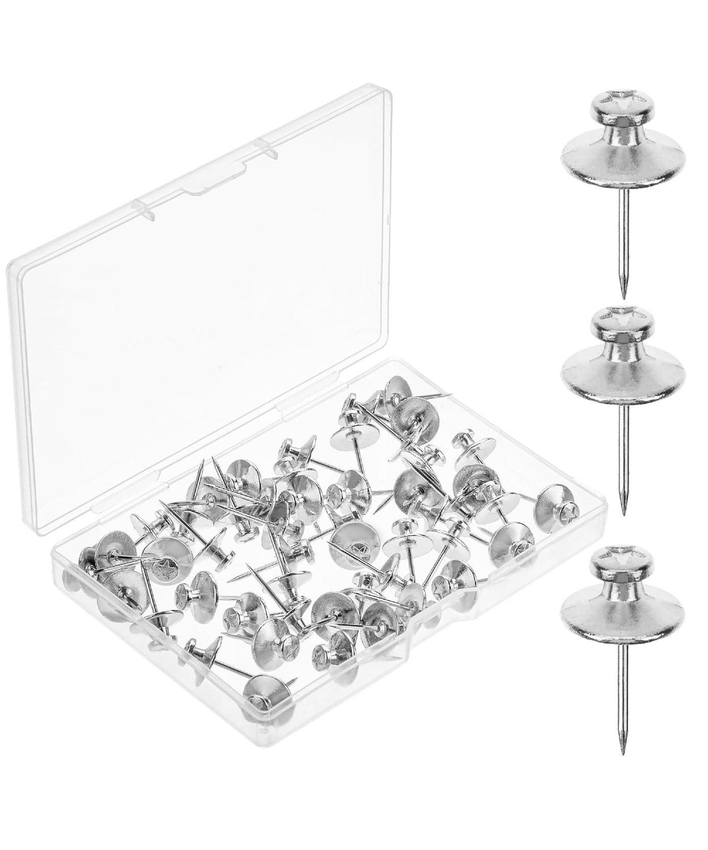 Mr Pen Double Headed Picture Nails 50 Pack Silver Tacks for Wall Hangings
