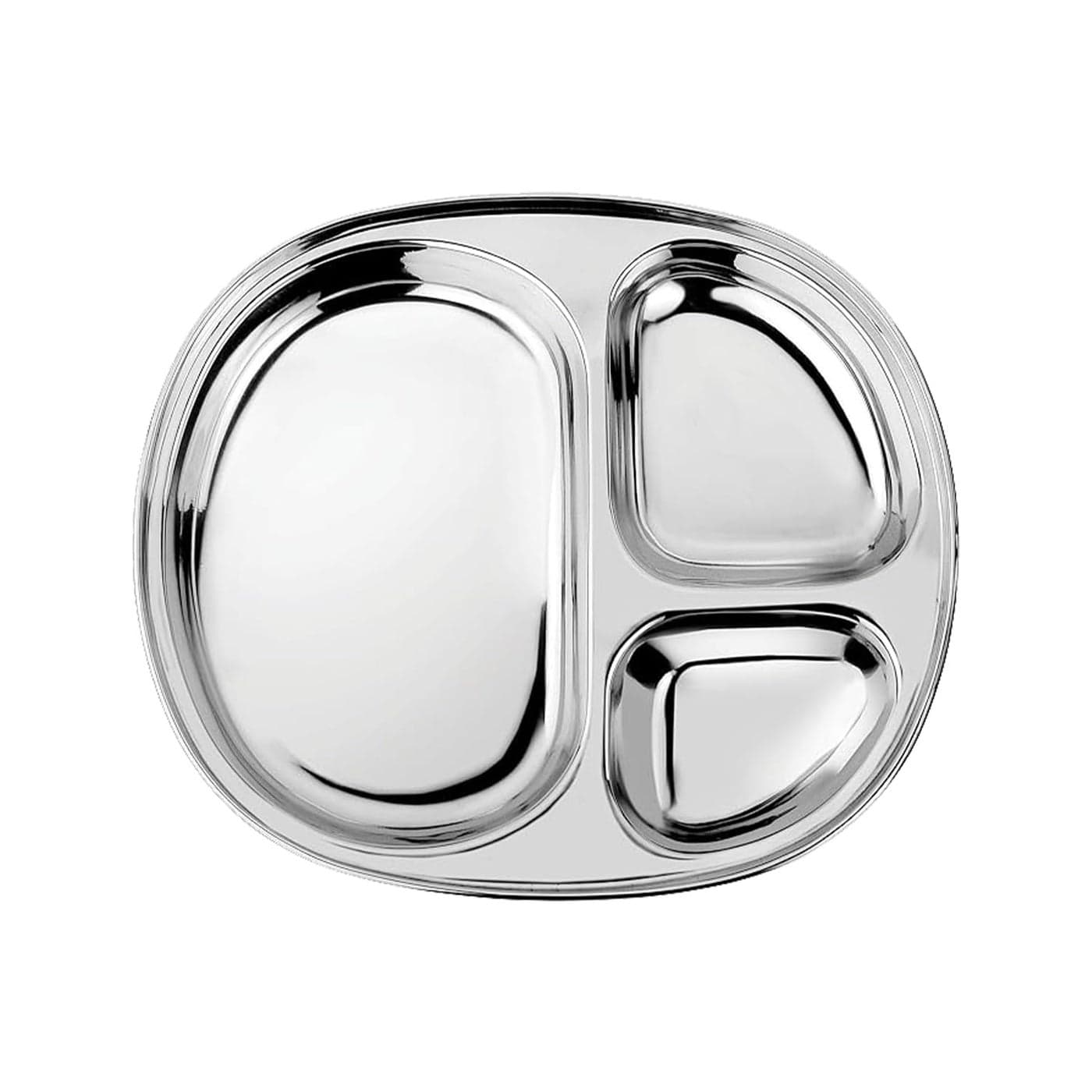 Ahimsa Stainless Steel Kids Plates Divided Toddler Plates Pediatrician Designed Non Toxic Toddler Plate Camping Plate BPA Free Dishwasher Safe Single