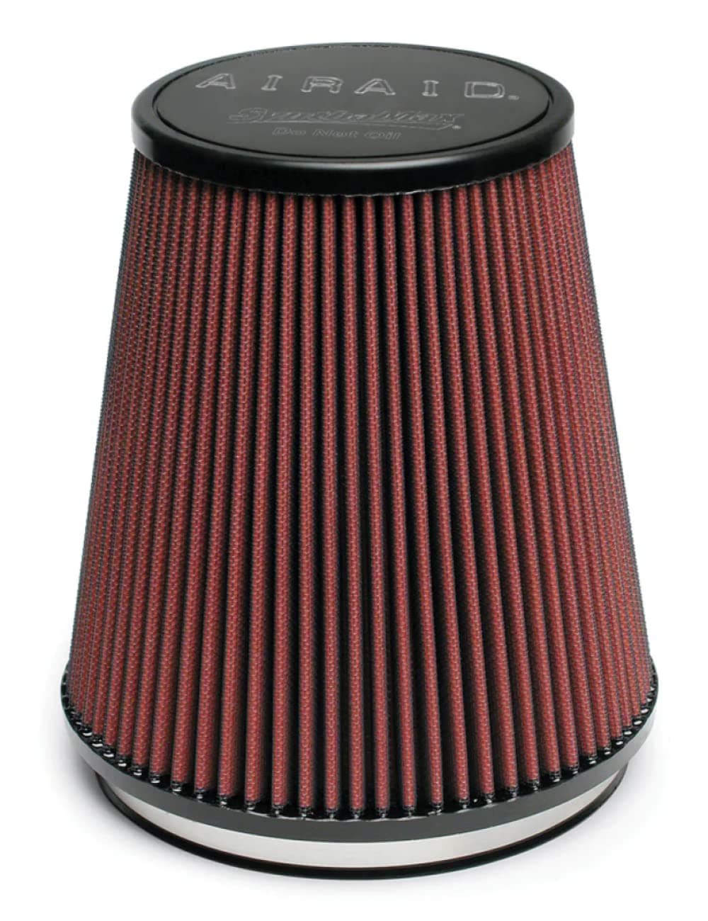 Airaid 701-462 Universal Clamp-On Air Filter: Round Tapered; 6 Inch (152 mm) Flange ID; 7 Inch (178 mm) Height; 7.25 Inch (184 mm) Base; 5 Inch (127 mm) Top