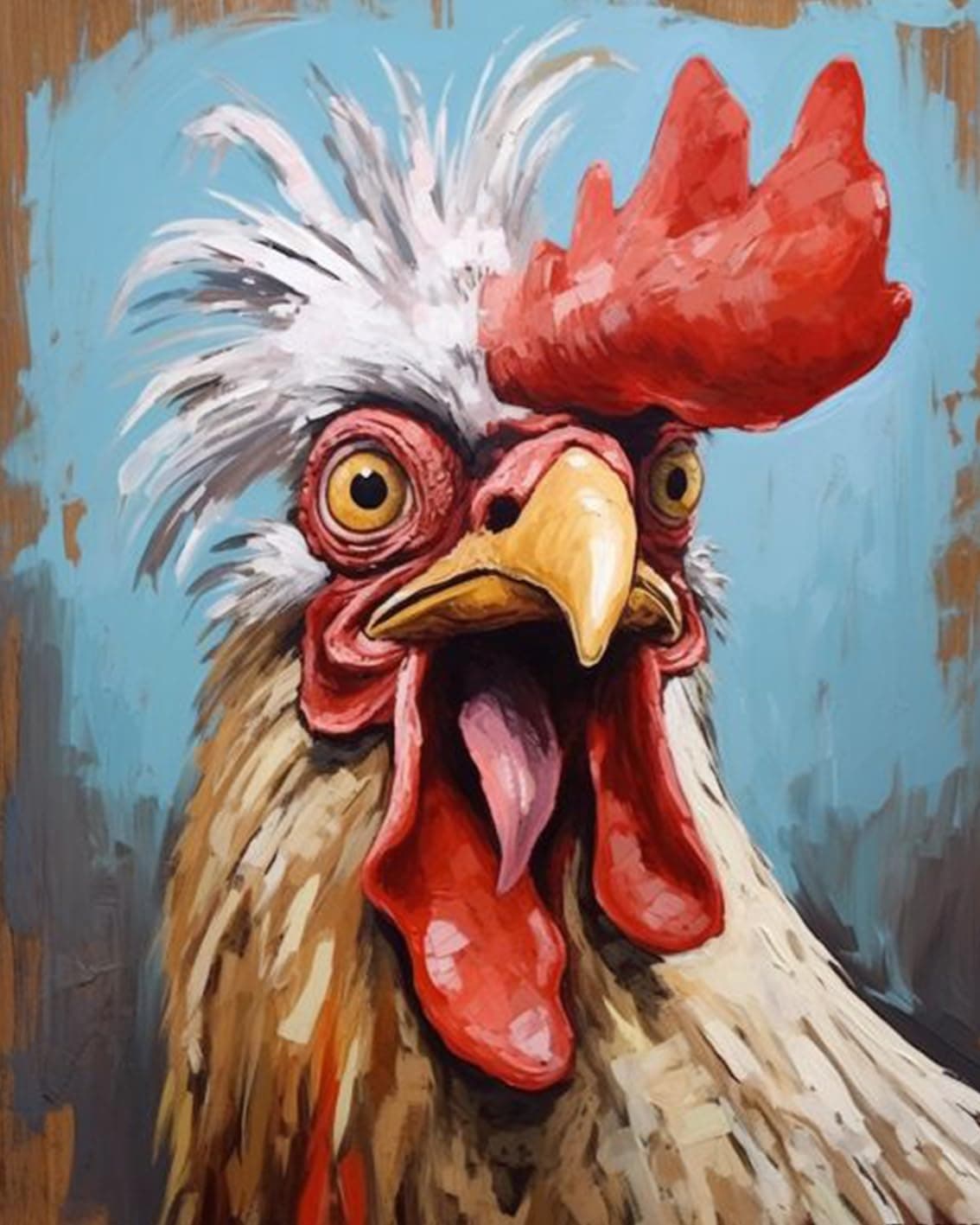Tucocoo Farm Animal Paint by Bumbers for Adults Framhouse Chicken DIY Paint by Numbers Acrylic Paint Canvas Kitchen Decor Funny Rooster Painting Kits Framhouse Art 16x20 Inch Without Frame