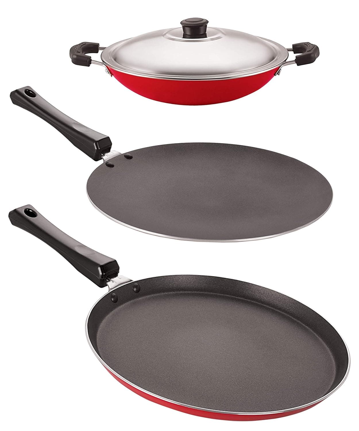 Nirlon Non-Stick Gas Compatible Aluminium Kitchenware Gift Set, 3 Piece