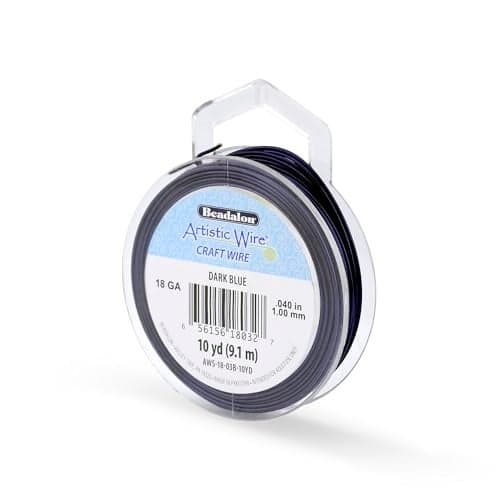 Artistic Wire, 18 Gauge Tarnish Resistant Colored Copper Craft Wire, Dark Blue, 10 yd