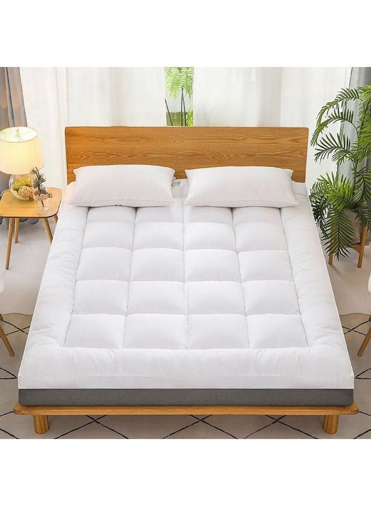 Full Mattress Pad Cotton Quilted Fitted Cooling Mattress Topper with Soft Snow Down Alternative Fill Breathable Mattress Protector