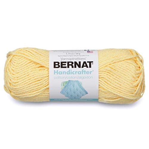 Bernat Handicrafter Cotton Solids Yarn 175 oz Gauge 4 Medium 100 Cotton Pale Yellow